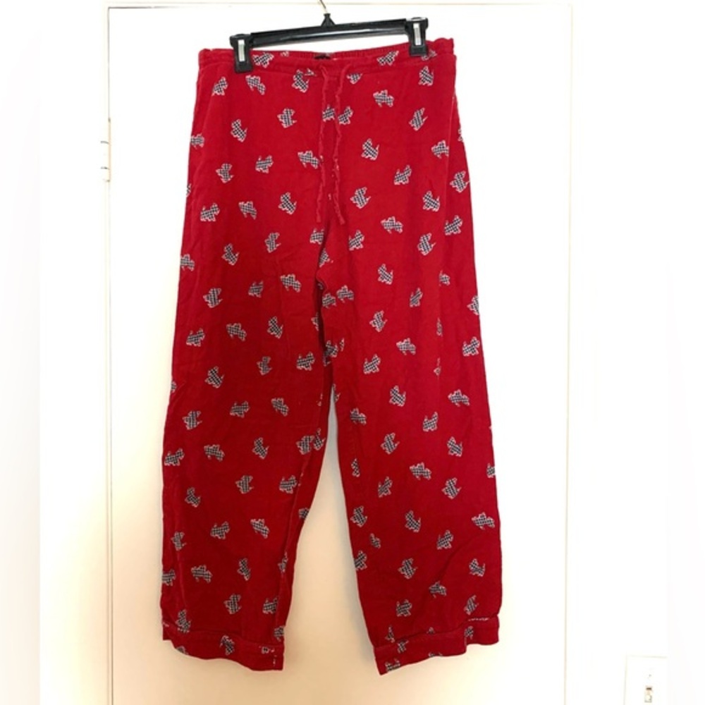 Talbots Red Dog Print Flannel Pants Pajama Pants
